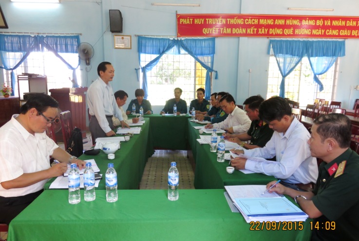 Ban Pháp chế HĐND tỉnh khảo sát việc thực hiện chế độ chính sách và phân cấp chi ngân sách bảo đảm cho lực lượng dân quân tự vệ tại xã Bình Châu, huyện Bình Sơn.