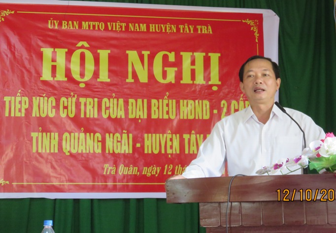 Tổ đại biểu HĐND tỉnh tại huyện Tây Trà tiếp xúc cử tri tại xã Trà Quân