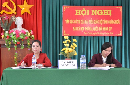 Tổ đại biểu số 2 của Đoàn đại biểu Quốc hội tỉnh Quảng Ngãi tiếp xúc cử tri