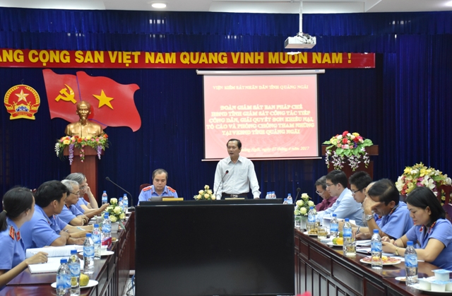 Đoàn giam sát của Ban Pháp chế làm việc với Viện kiểm sát tỉnh về công tác tiếp công dân, giải quyết đơn khiếu nại tố cáo và phòng chống tham nhũng