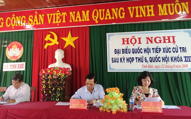 Đại biểu Quốc hội tỉnh tiếp xúc cử tri xã Tịnh Khê, Tịnh Kỳ