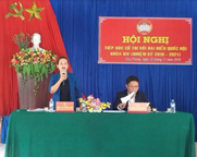 Cử tri xã Đức phong, huyện Mộ Đức vui mừng các đại biểu Quốc hội của tỉnh được tỷ lệ tín nhiệm cao