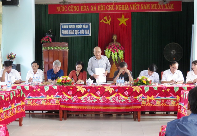Ban Văn hóa - Xã hội giám sát việc thực hiện công tác đổi mới căn bản, toàn diện giáo dục và đào tạo trên địa bàn huyện Nghĩa Hành và Bình Sơn