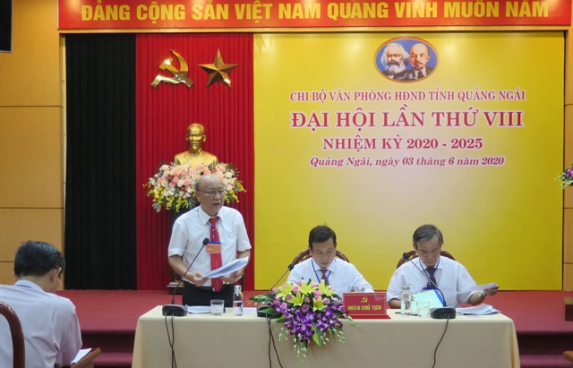 Đại hội Chi bộ Văn phòng HĐND tỉnh lần thứ VIII, nhiệm kỳ 2020 – 2025
