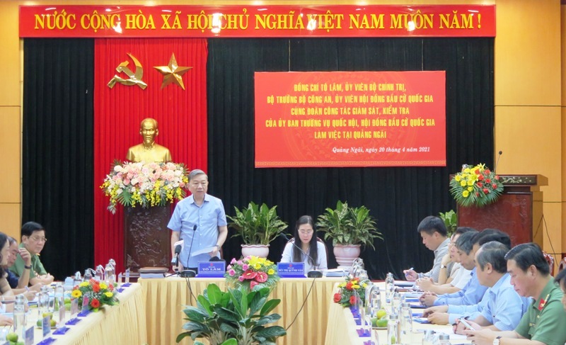 Ủy ban Thường vụ Quốc hội, Hội đồng bầu cử quốc gia kiểm tra công tác bầu cử tại Quảng Ngãi