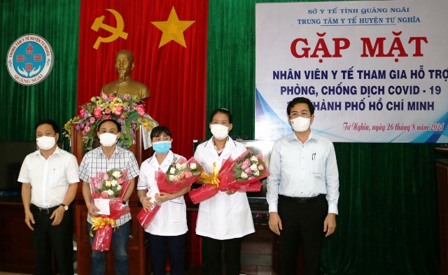 Tư Nghĩa gặp mặt 3 cán bộ y tế tình nguyện tham gia hỗ trợ Thành phố Hồ Chí Minh chống dịch Covid-19