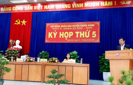 HĐND huyện Nghĩa Hành tổ chức thành công kỳ họp thường lệ cuối năm 2021