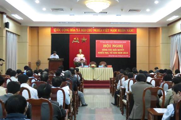 Thường trực HĐND tỉnh tham dự hội nghị tổng kết công tác giải quyết khiếu nại, tố cáo năm 2014 và triển khai nhiệm vụ năm 2015.